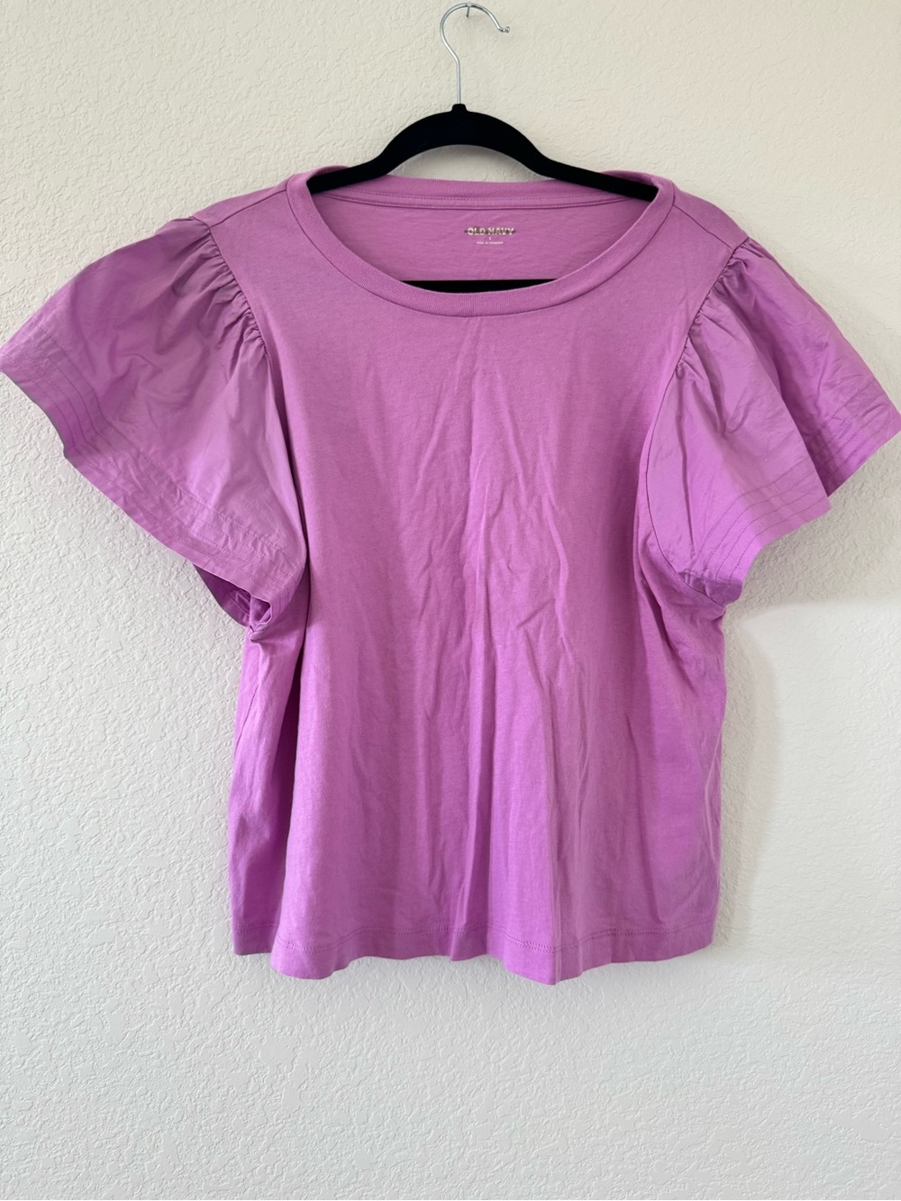 Old Navy Orchid Puff Sleeve Cotton Tee
